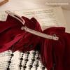 Beads Velvet Bow Hair Clip Tassel New Year Headwear Headdress Red Hairpin  Women