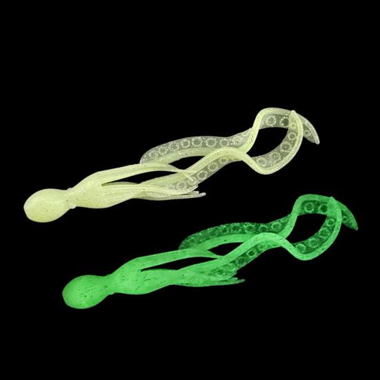 10Pcs 11CM/4.2G Luminous Soft Octopus Bait Colorful TPE Glow-in-the-dark Realistic Bionic Artificial Squid Lure Saltwater Freshwater Trolling