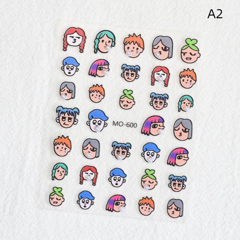 Cute Nail Charm for Salon Accessories Cartoon Bubble Blowing Girl Nail Art Stickers Summer Themed Manicure Decals