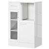 Modern Sideboard with Cupboards and Drawer In Wood and Glass, 60x40x95cm, White