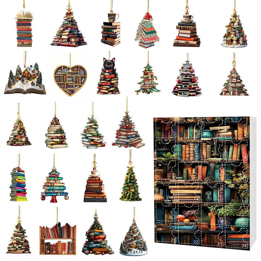 Christmas Countdown Advent Calendar Acrylic Booklet Christmas Tree Decorations For Holiday Gifting