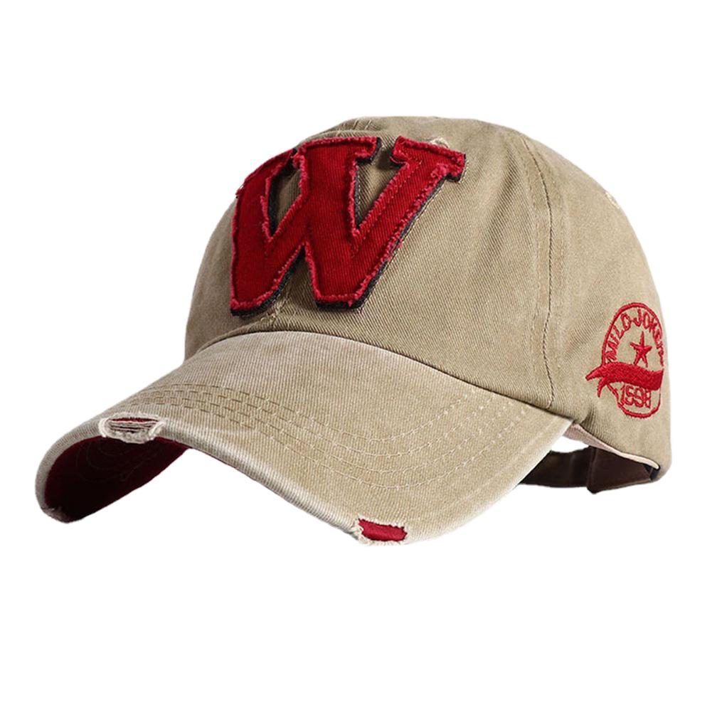 

W Letter Embroidery Washed Cotton Baseball Cap Hip Hop Snapback Hat Adjustable Outdoor Casual Dad Hats Sunscreen Gorras Adjustable