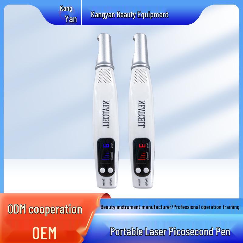 Compact Picosecond Laser Pen: Portable Red & Blue Light Tattoo & Spot Remover for Home Beauty Use.