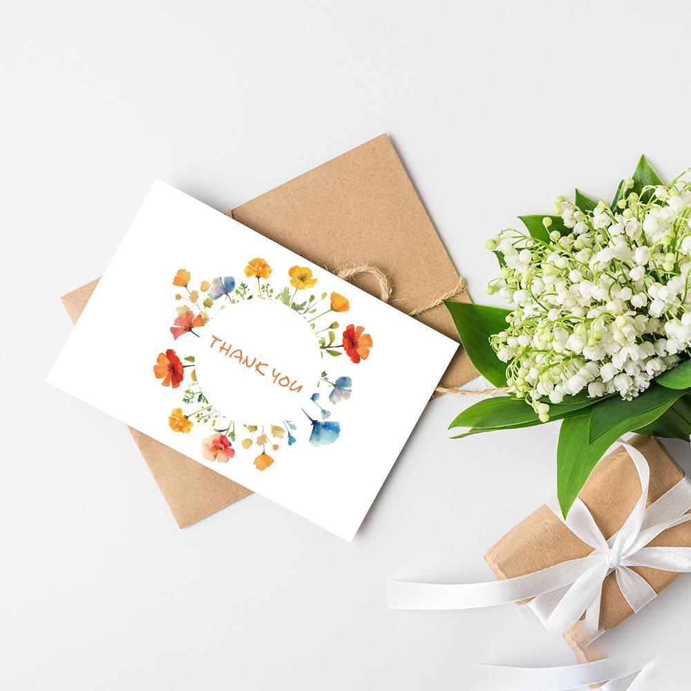 12Pcs Bohemian Wildflower Greeting Card with Envelope - Floral Thank You Card for Wedding, Birthday Party, Blank Note Card
