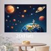 2D-Ebene Weltraum-Astronaut und Sonnensystem Erde Banner geeignet für Astronomie-Partys Polyesterfaser
