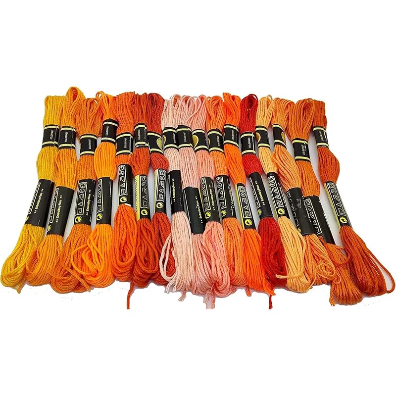 

Temari Cat Shop cotton polyester #25 embroidery thread Same color number as DMC set by color orange B, 20 pieces set cross stitch Misanga [product]