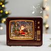Christmas Santa Claus Music Box Decoration TV Shaped Toy Desktop Art with Light Musical