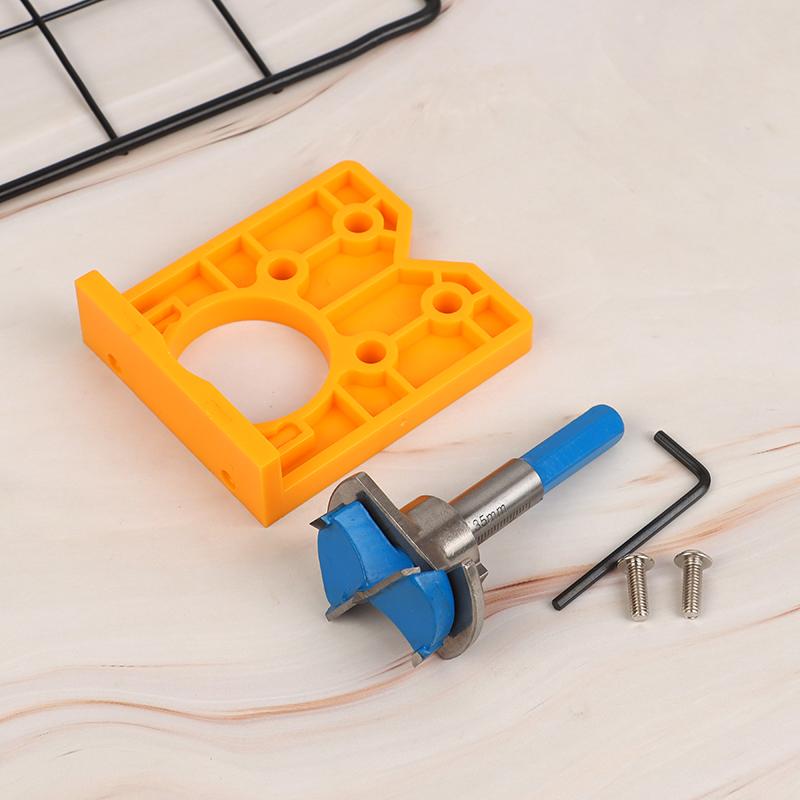 35Mm Hinge Hole Drilling Guide Locator Hinge Drilling Jig Drill Bits Woodworking Door Hole Opener Cabinet Accessories Tools
