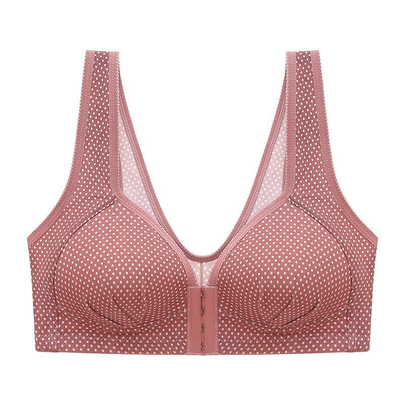FallSweet Front Closure Push Up Bra Women Wireless Brassiere Sexy Underwear Polka Dot Lingerie Female
