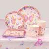 Butterfly Disposable Tableware Set Paper Plate Cup Napkins Pink Butterfly Birthday Party Decoration Baby Shower Wedding Supplies