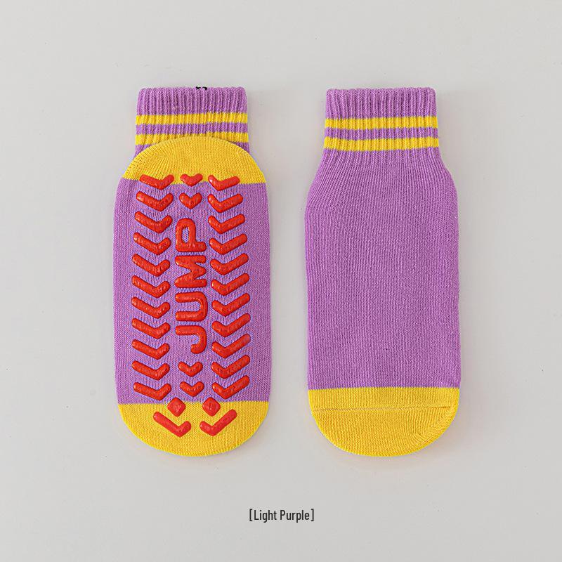 Children's Non-Slip Mid-Calf Socks for Trampolines, Yoga, and Early Walking