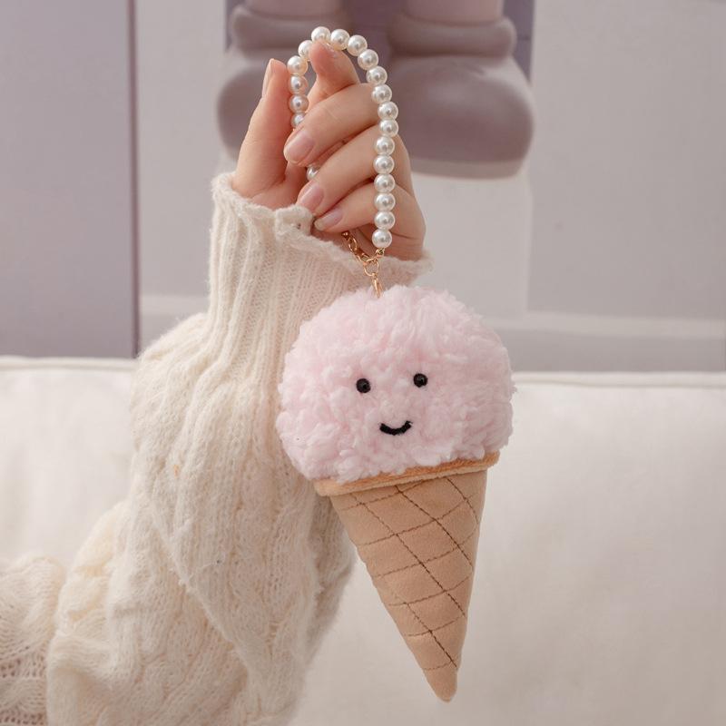 Cartoon Creative Dopamine Cone Ice Cream Plush Doll Pendant Doll Bag Hanging Ice Cream Keychain