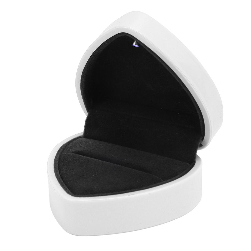 LED Heart Shaped Ring Box Light Luxury Elegant Innovative Engagement Ring Box for Proposal Wedding Birthday Valentine