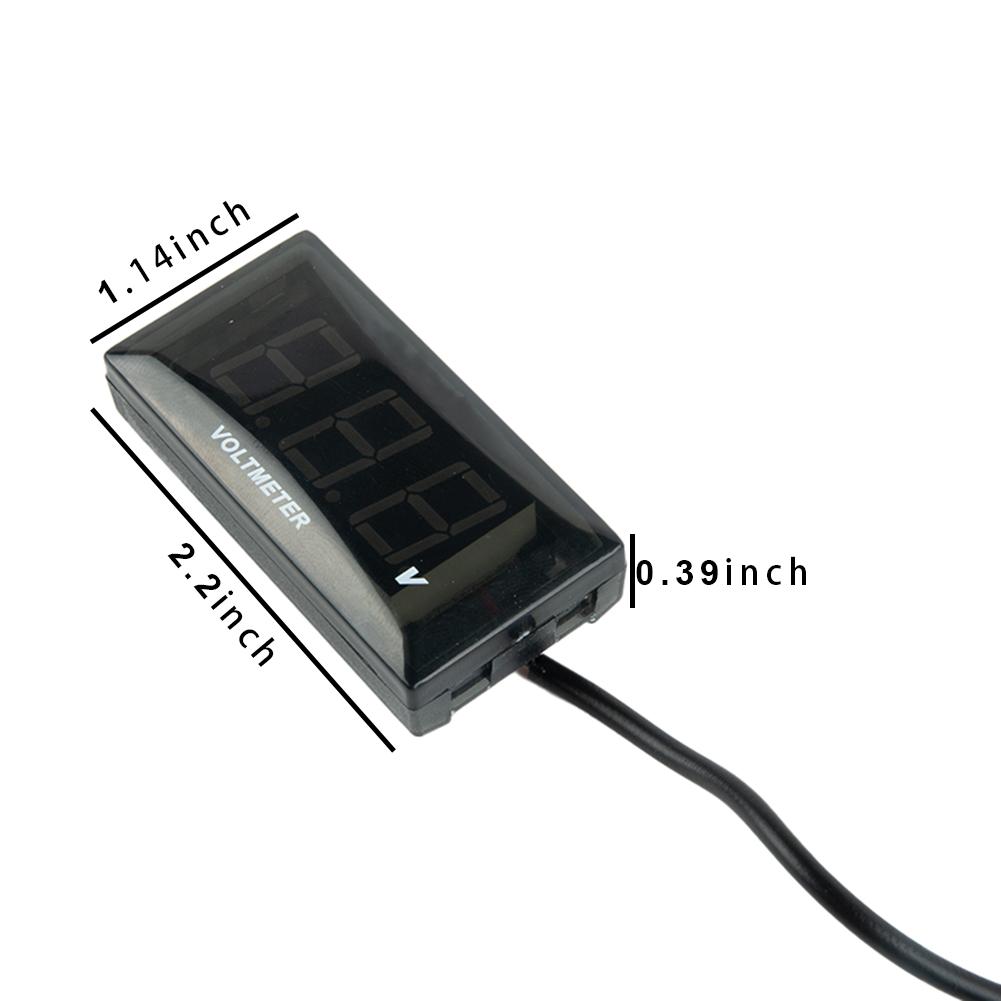 DC 12V Digital Car Voltmeter Automotive Voltage Meter Red Motorcycle Vehicle LED Display Voltage Tester