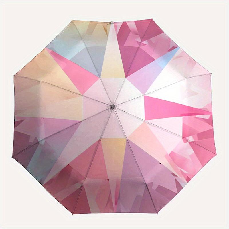 1pc Diamond Crystal Themed Design Umbrella 8 Rib Frame, One-touch Automatic Opening 3 Fold Umbrella, Fashion Gift-p0803101