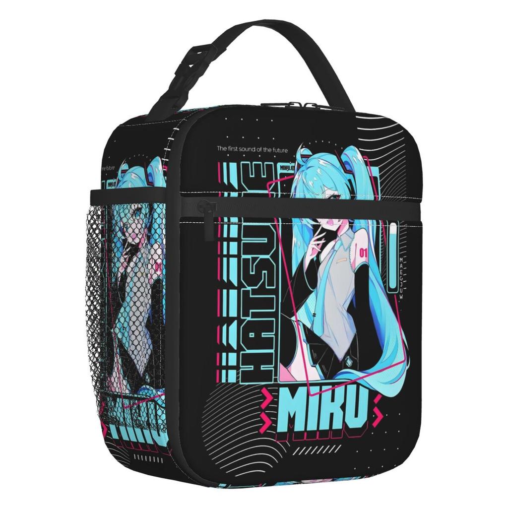 Custom Hatsunes Miku Insulated Lunch Tote Bag for Women Men Anime Manga Portable Cooler Thermal Food Lunch Box School