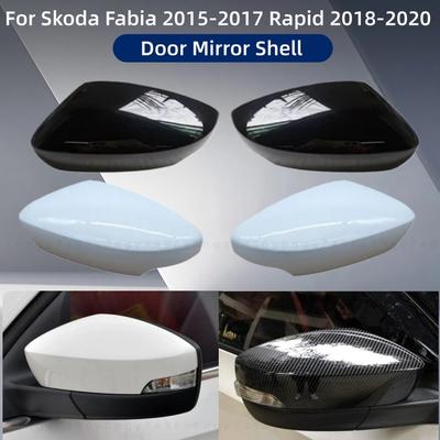 Car Upgrade ABS Rearview Accessories Decoration Plated Door Mirror Shell Trim For Skoda Fabia 2015 2016 2017 Rapid 2018-