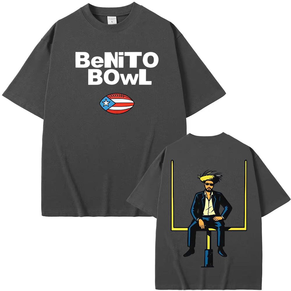 Benito Bowl Portoriko Fotbalové Tričko Bad Bunny Styl Super Bowl Tričko Pánské Dámské Oversized Vintage Vysoce Kvalitní Tričko