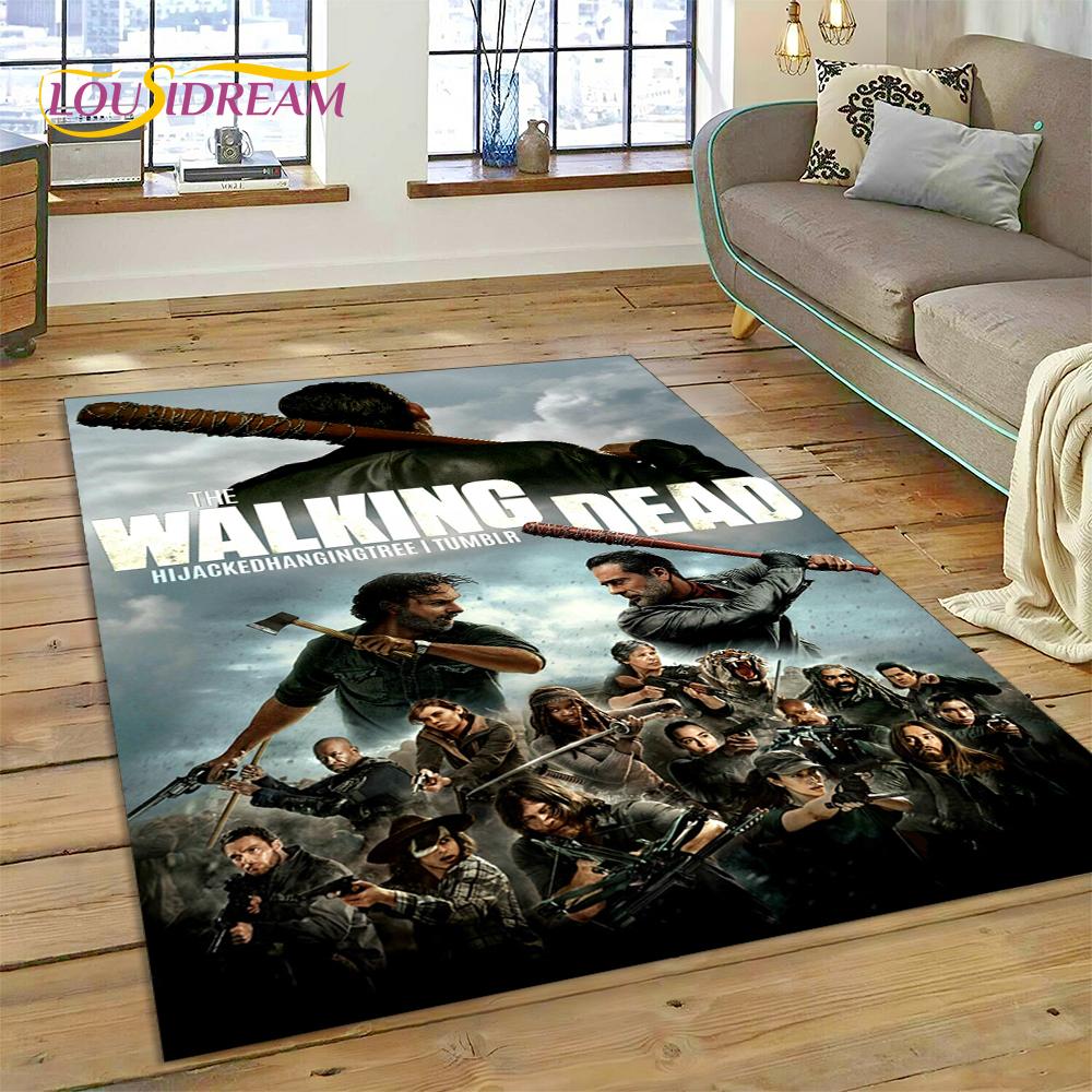 Tappeto 3D The Walking Dead Lincoln TWD TV per Soggiorno Camera da Letto Decorazione Casa, Tappetino da Pavimento Antiscivolo Decorazione per Divano Zerbino