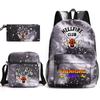 Peripheral Student Schoolbags, Backpacks, Three-Piece Canvas Bags, Oblique Span Bags, Pencil Bags