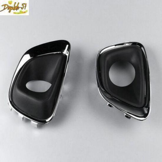 Pair For Jeep Compass Front Bumper Fog Light Covers Bezel Chrome Trim Decor