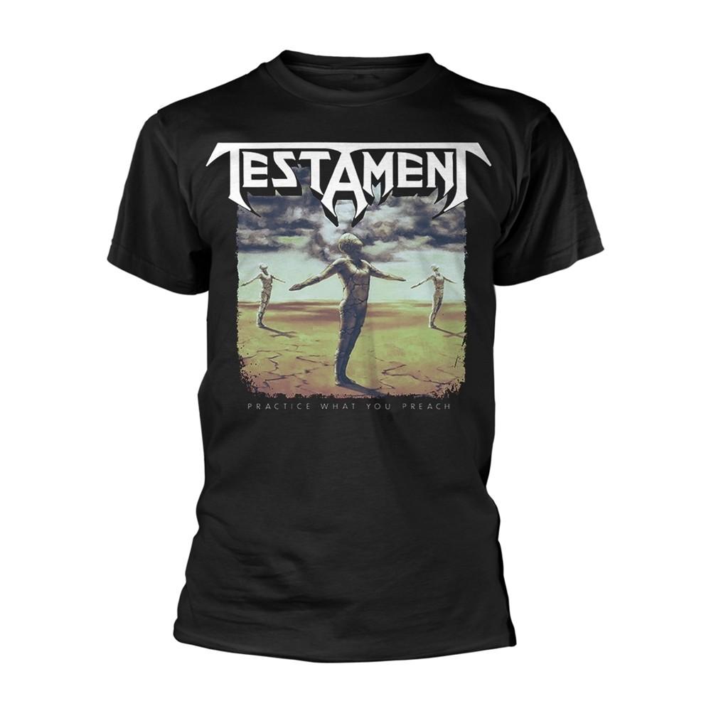 TESTAMENT - PRACTICE WHAT YOU PREACH BLACK T-Shirt, Front & Back Print Small S