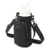Water Bottle Holder, 500ml/1 Liter Capacity, Insulated Water Bottle Case with Shoulder Strap, Smartphone Storage, and Holder (Black)