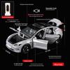 1:24 Tesla Model 3 Alloy Toy Car with Sound, Light, and Openable Doors