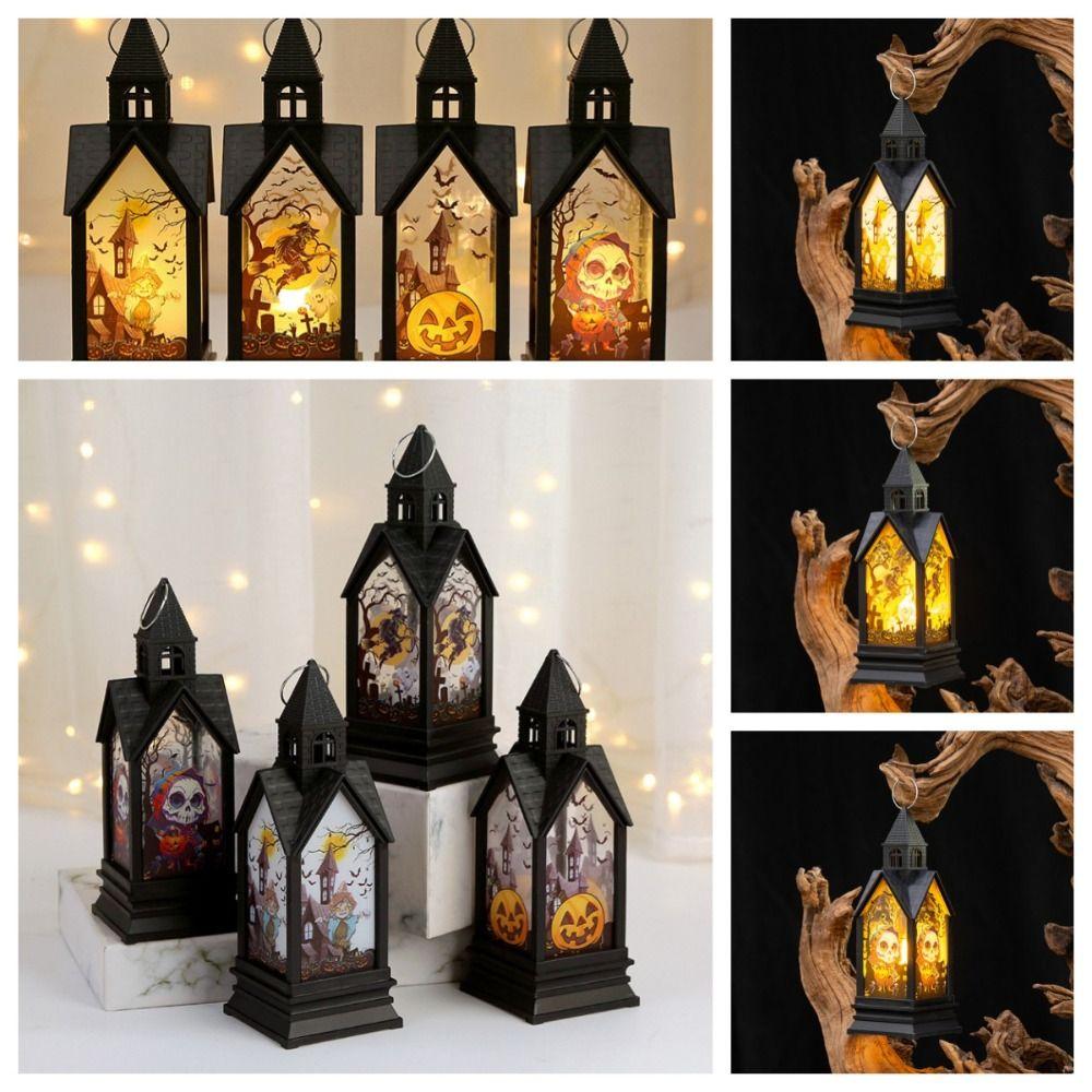 

Hanging Halloween Portable Lantern Glow Halloween Wind Lantern Retro Nightlight