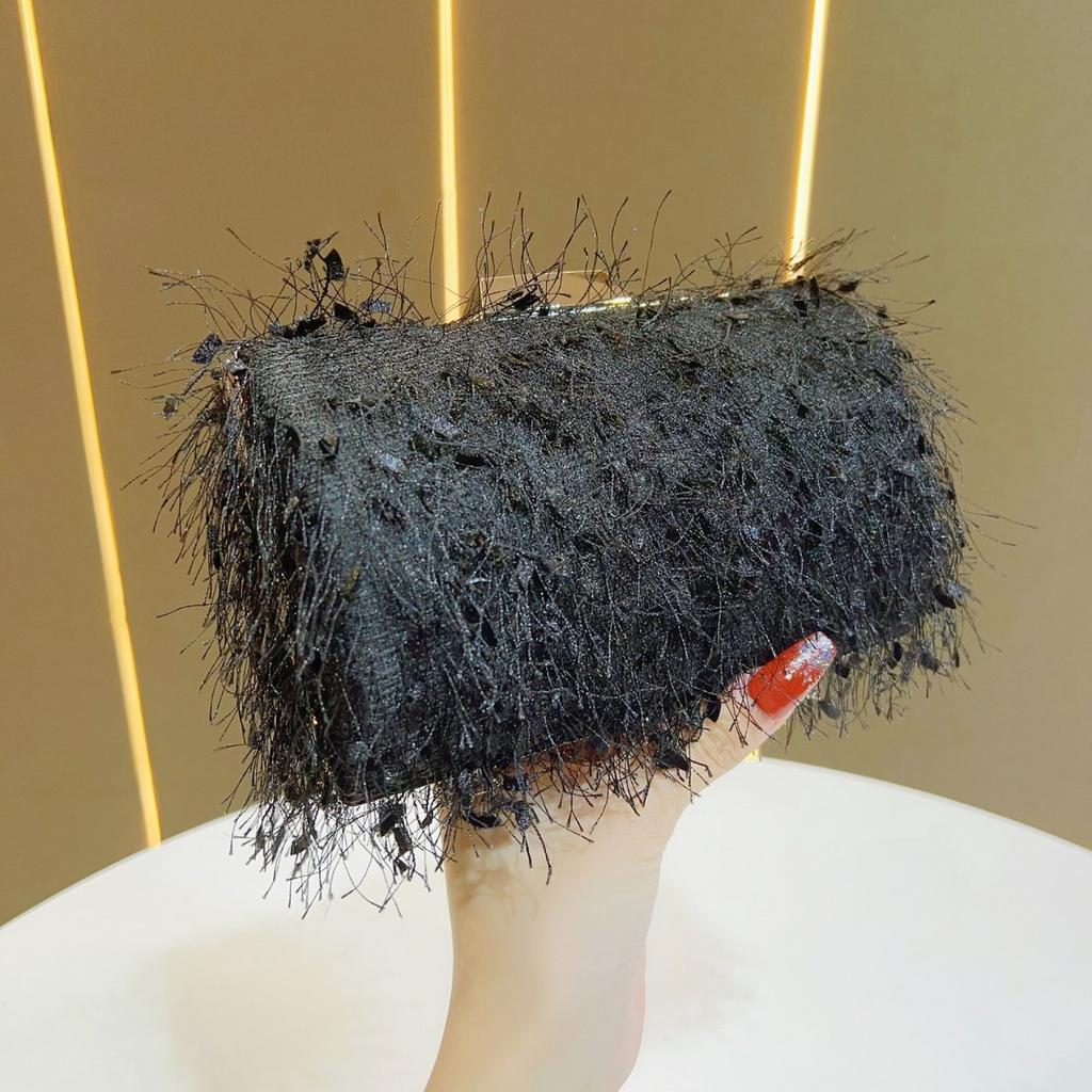 New Fashion Feather Evening Bag for Women,Elegant Shoulder Crossbody Clutch,Mini Phone Bag Makeup Bag