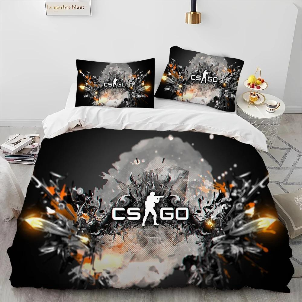 Cs GoGame GamerCounter Strike Comforter Bedding SetDuvet Cover Bed Set Quilt Cover PillowcaseKing Queen Size Bedding Set Boy