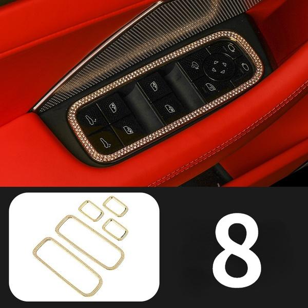 

Металлическая 3D алмазная наклейка, Стайлинг автомобиля для Cayenne Cayman Macan Panamera Carrera Boxster Turbo GTS 911 718 9 золотой