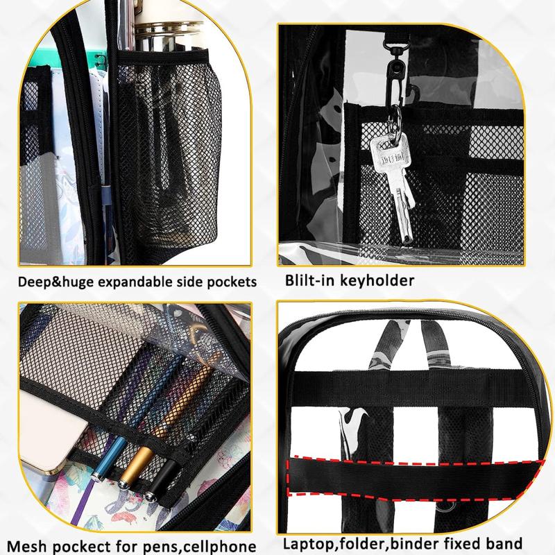 Transparent Backpack Waterproof PVC Storage Bag Large Capacity Student Backpack