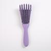 Hollow Rebound Massage Six-Claw Curved Styling Hairbrush with Pig Bristles