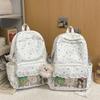 Schoolbag High Value Cute Star Transparent Pain Bag Large Capacity Lightweight Junior High School Girls Schoolbag Korean Sweet Backpack Women