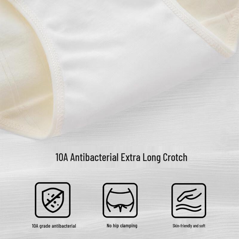 FitonTon Women's Antibacterial Cotton Mid-Waist Briefs