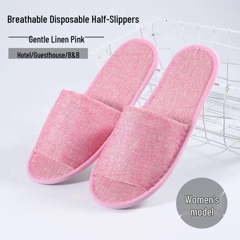 Thickened Non-Slip Disposable Open-Toe Guest Slippers for Hotels and Homes