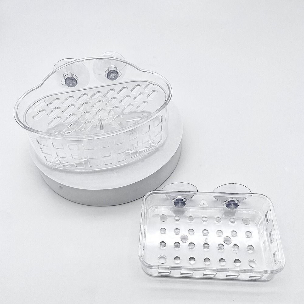 Transparent Suction Cup Soap Dish Reusable Waterproof Plastic Soap Holder Multifunctional No-Drilling Sponge Rack Shower Use