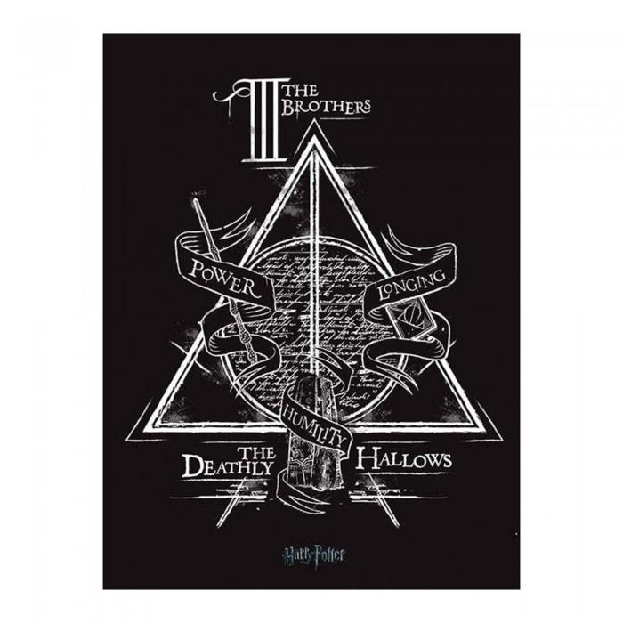 Impressão em tela Relíquias da Morte de Harry Potter 60cm x preto/branco