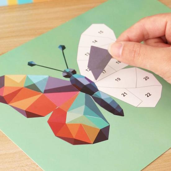 3D-Aufkleber-Puzzle Malbuch Feinmotorik Konzentrationstraining Tier Dinosaurier Fahrzeug Lernen Kinder Pädagogisch Geometrisches Aufkleber-Puzzle Malen