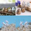 Enchanting Mini Rabbit Owl Ornament Set For Whimsical Garden Decor And Crafts