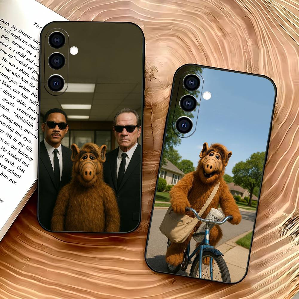 A-Alf TV Series Soft Silicone Phone Case for Samsung Galaxy A73/A72/A71/A70/A53/A52/A51 Black Cover