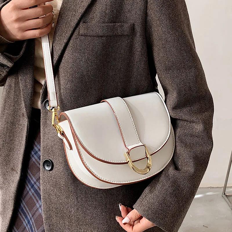 High-end Popular Single Shoulder Armpit Bags Half Moon Style Modern Large Capacity Square Bag Girls Light Luxury Crossbody Bag