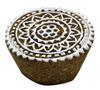 Floral Stamp Block Print Hand Carved Printing Block Brown Wooden Textile