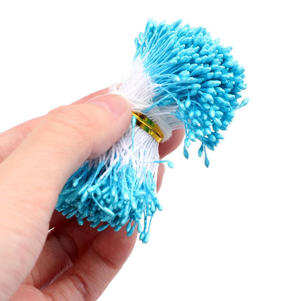 400pcs Mini Artificial Pearl Pistil Double Heads DIY Floral Craft For DIY Needlework Scrapbooking Wreath Wedding Decoration