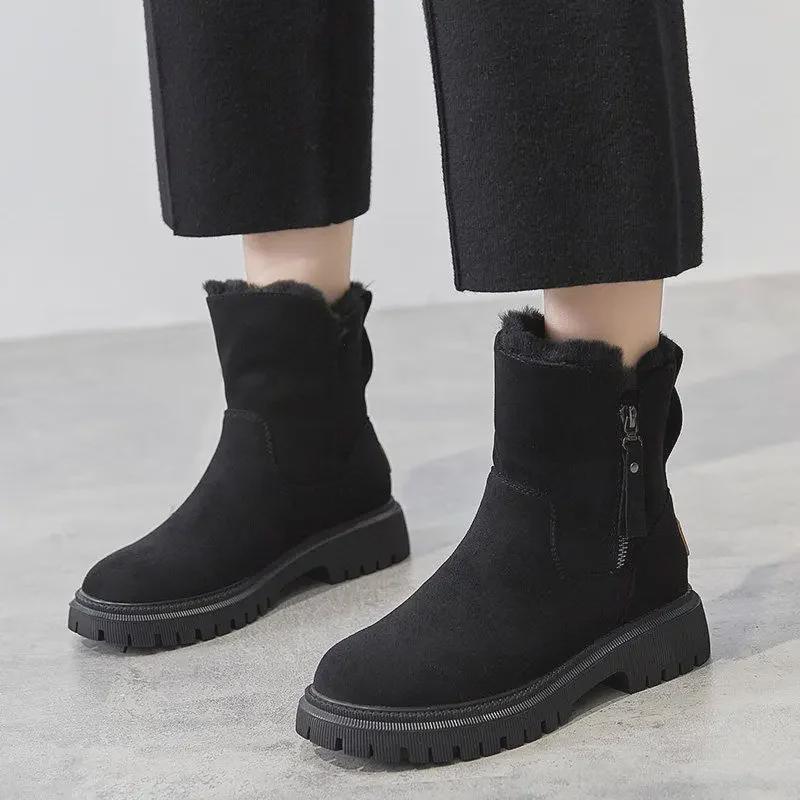 Women's 2023 Winter Velvet Snow Boots - Warm, Thickened Cotton Northeastern Style