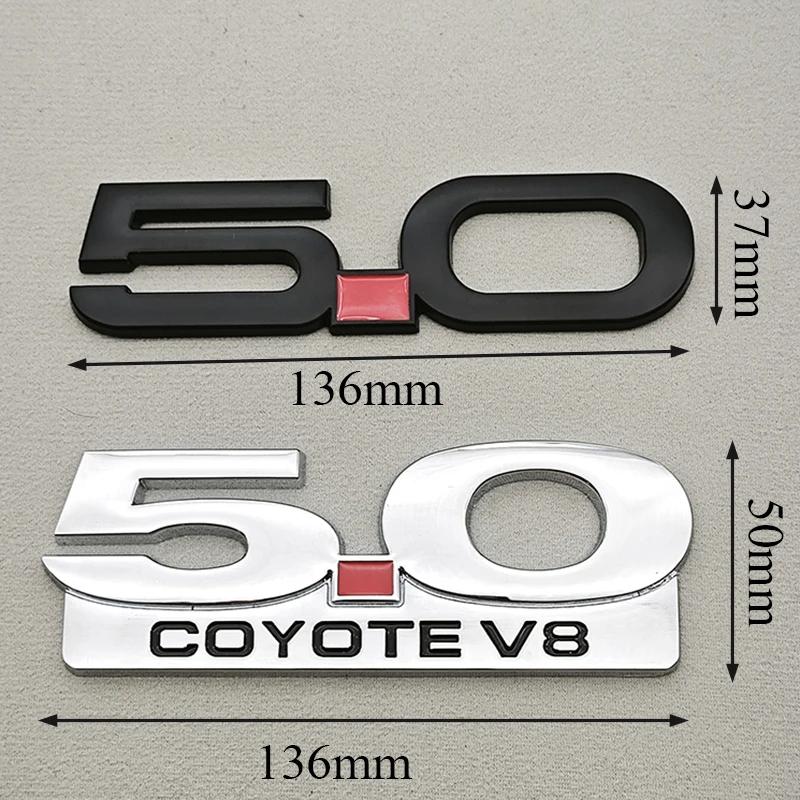 3D Metal Car Sticker 5.0 COYOTE V8 Logo Badge Rear Trunk Fender Side Emblem For Ford Mustang GT500 Cobra Focus Mondeo Accessorie