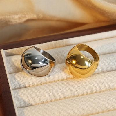 Fashion Women'S Stainless Steel Ring Oval Female Luxury Ring Punk Accessories Aesthetics Zircon Party Gift Wholesale