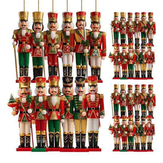 Yousheng Christmas Nutcracker Ornaments Small Wooden Soldier Nutcracker Hanging Decoration for Christmas Tree Holiday Party Decor