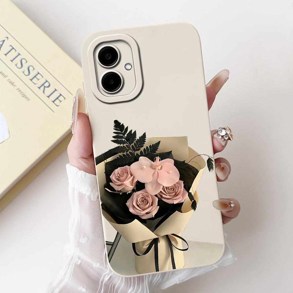For Samsung Galaxy A06 Beautiful Bow Rose Painting Phone Case For Samsung A06 4G 5G Soft Silicone Shockproof Cases